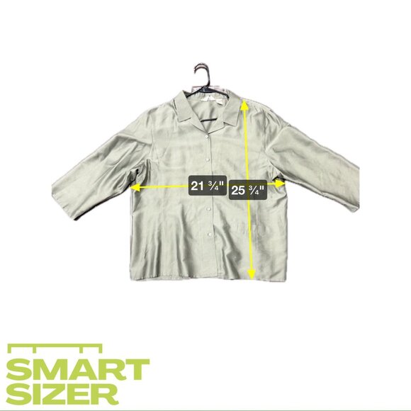 J. Jill Womens 100% Silk Blazer Jacket Size 18 Olive Green - Picture 7 of 9